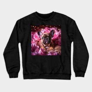 French Bulldog And Roses Crewneck Sweatshirt